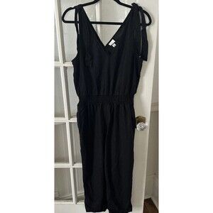 A New Day Jumpsuit  Woven Wide Leg  Black Womens Medium